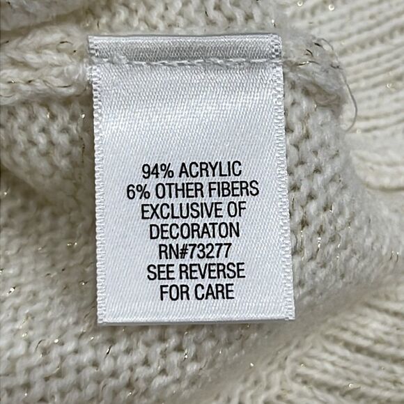 Croft & Barrow Christmas Metallic Sequin Present Shimmer Sweater Medium - Picture 13 of 14